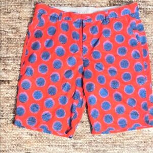 Vibrant Red and Blue Polka Dot Shorts